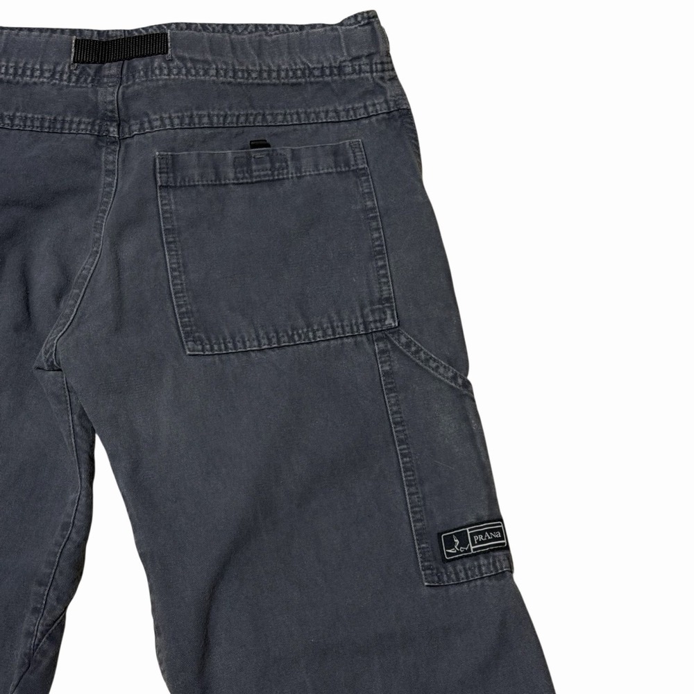 Vintage Prana Pants Mens Small Belted Climbing Gray Canvas USA Made Gorpcore - Picture 7 of 9